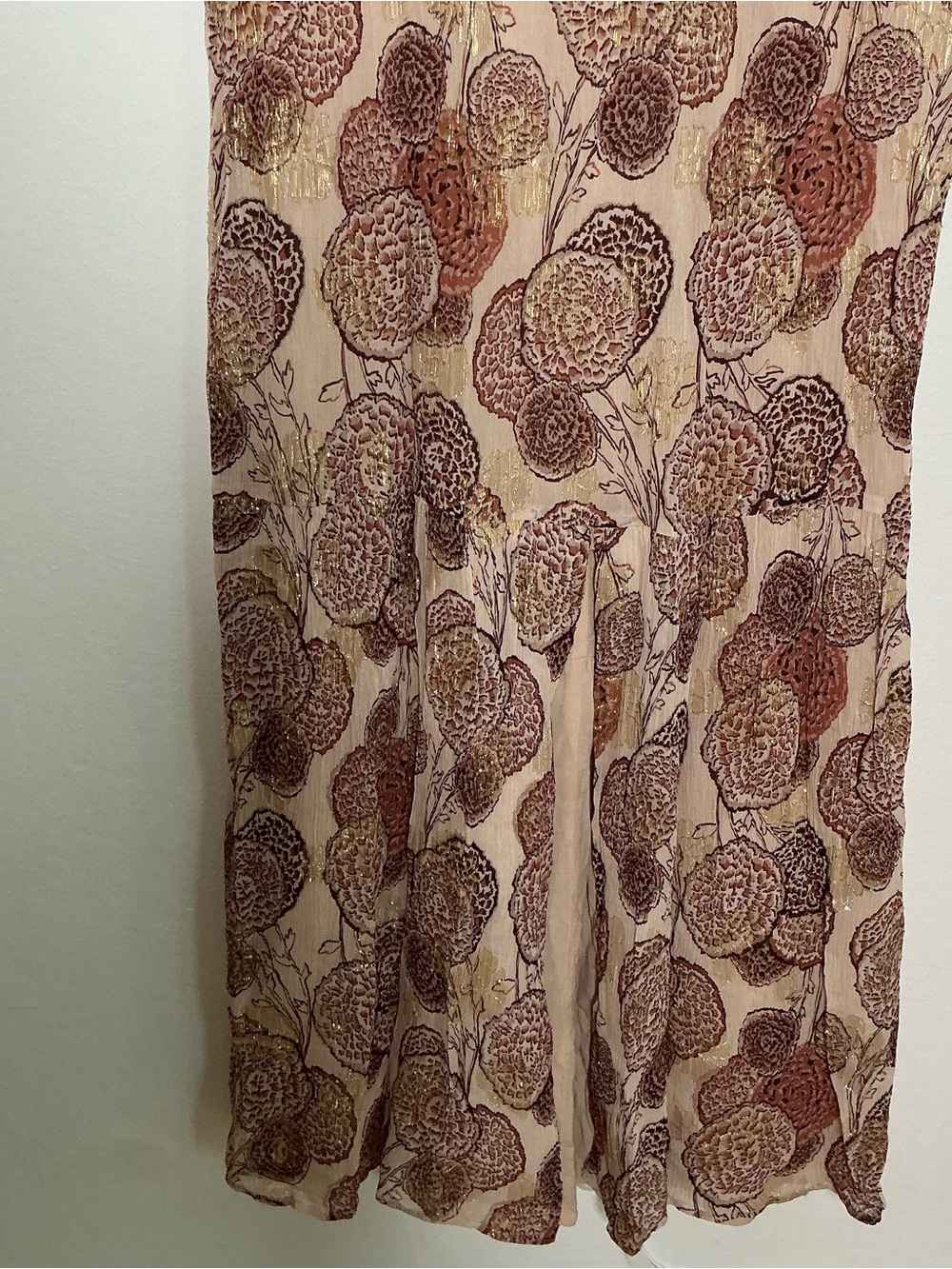 ba&sh Cream Maxi Dress with Brown Floral Print - Picture 8 of 16
